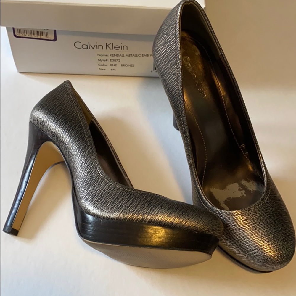 Calvin Klein metallic heels